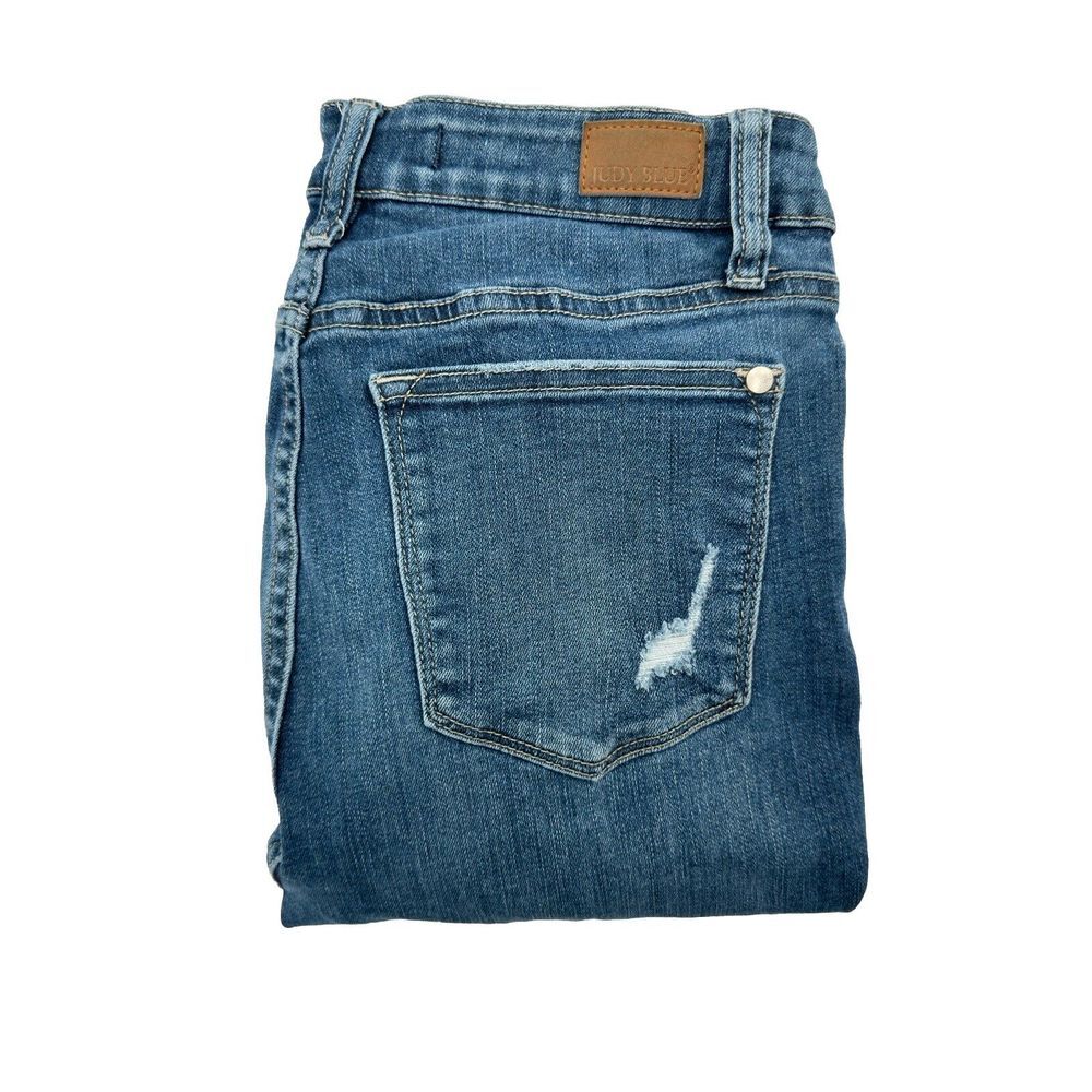 Judy‎ Blue Skinny Fit Jeans Size 5 / 27 Button Fly Distressed JB88477